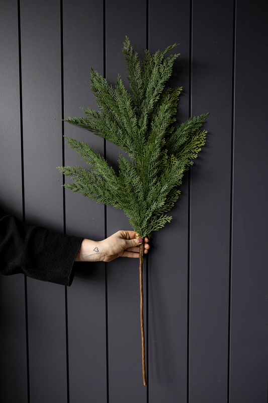 Cypress Pine Real Touch Green Faux Stem | By Luxe B Co.