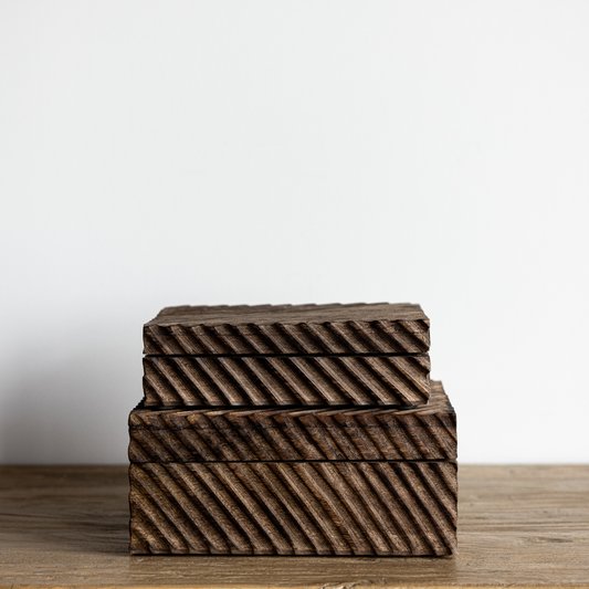 Decorative Carved Mango Wood Box | By Luxe B Co.