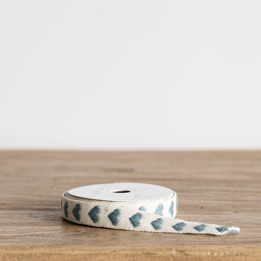 Deep Teal Hearts Woven Ribbon | By Luxe B Co.