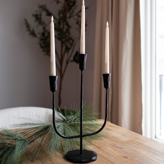 Iron 3 Arm Candelabra Large - Luxe B Co