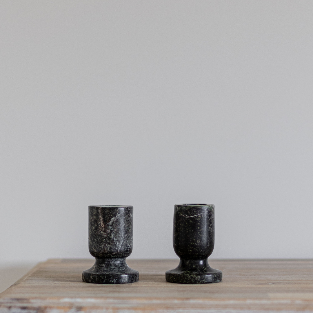 Emerald Marble Tapered Candle Holder | By Luxe B Co.