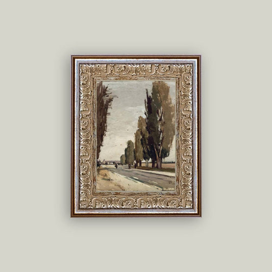 European Tree Lane Framed Antique Art - Luxe B Co