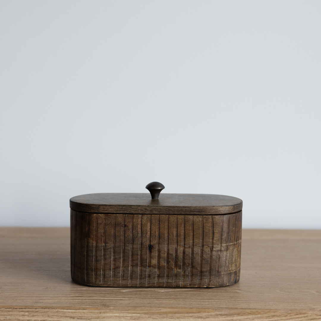 Fluted Mango Wood Box | By Luxe B Co.