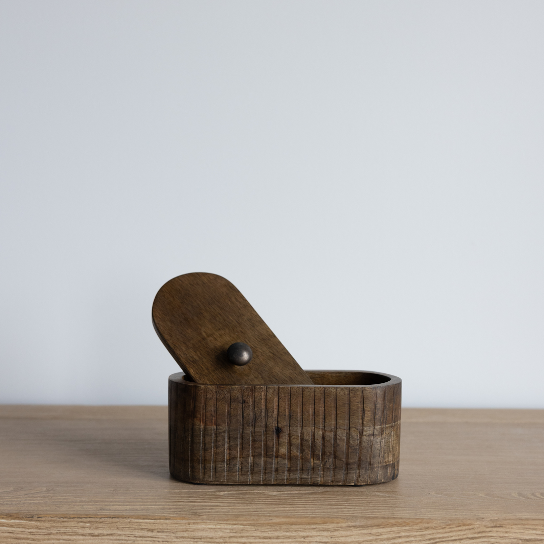Fluted Mango Wood Box | By Luxe B Co.