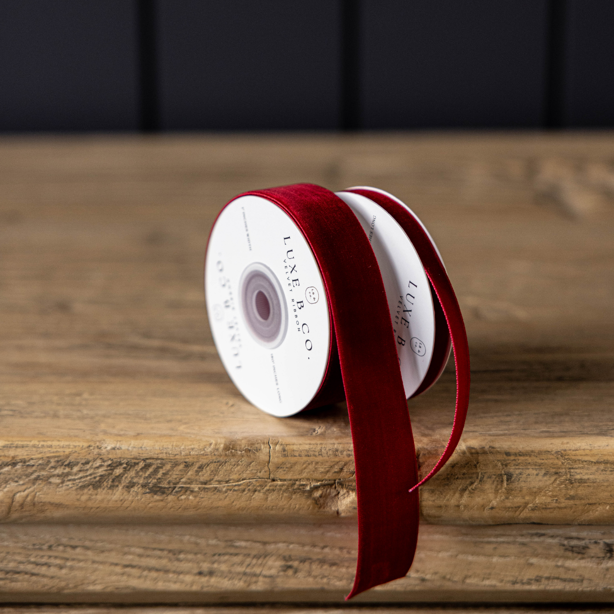 Garnet Red Velvet Ribbon Holiday Decor | By Luxe B Co.