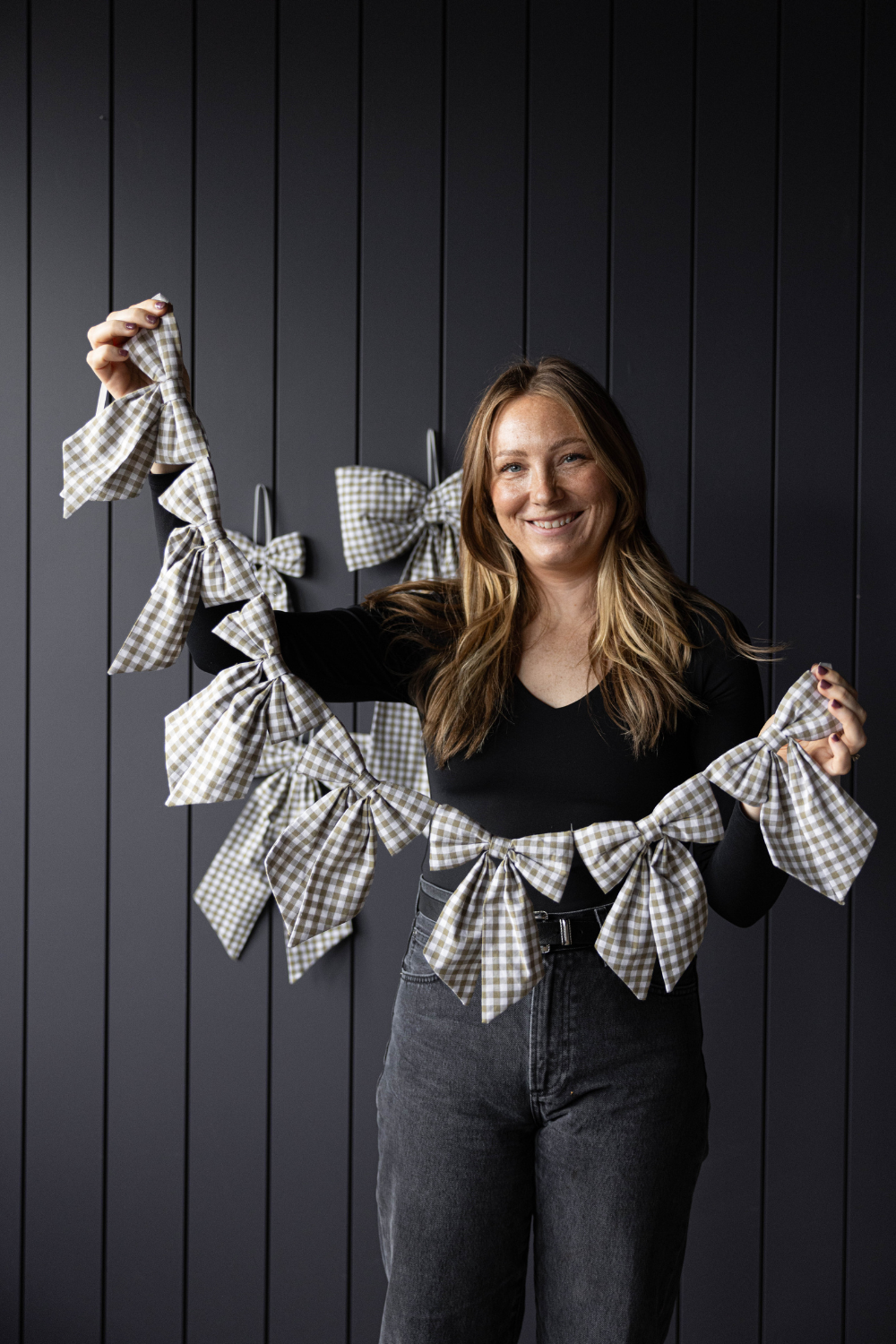 Gingham Green Bow Garland | By Luxe B Co.