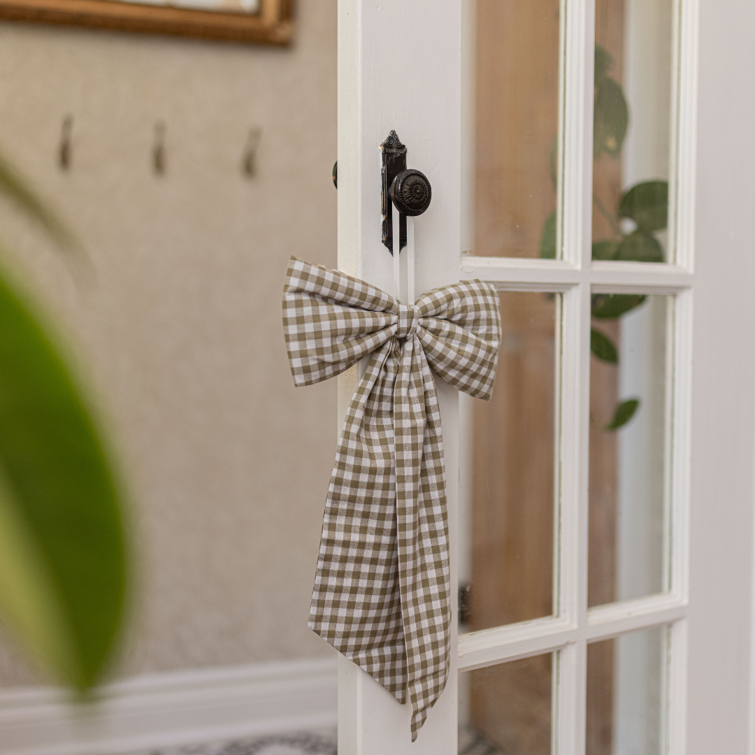 Gingham Green Fabric Bows | By Luxe B Co.