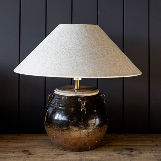 Glazed Handled Pot Table Lamp | By Luxe B Co.