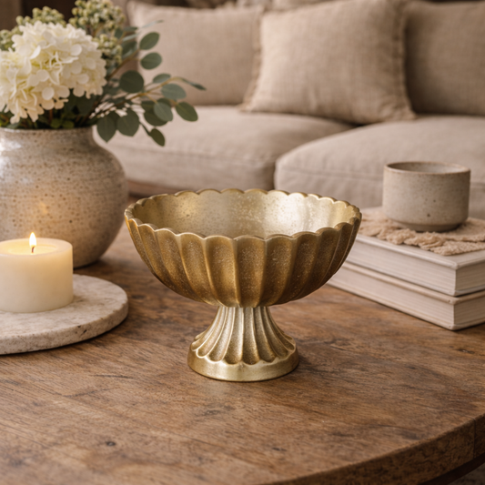 Gold Stripe Footed Compote | By Luxe B Co.