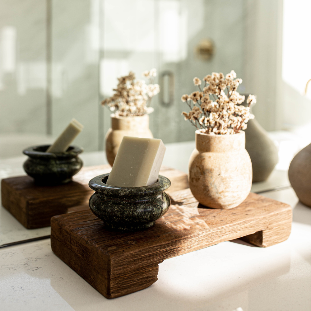 Green Bidasar Stone Bowl | By Luxe B Co.
