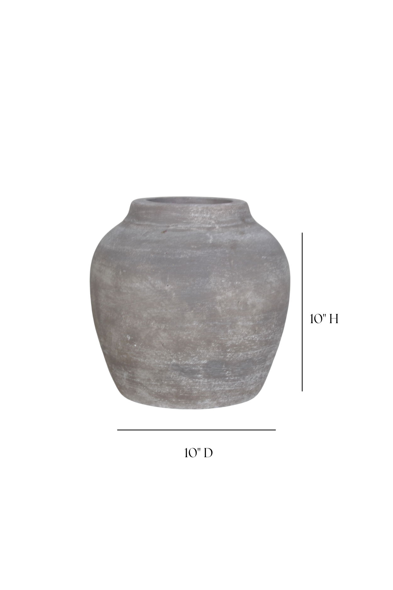Hugo Grey Wash Round Vase Small | By Luxe B Co.