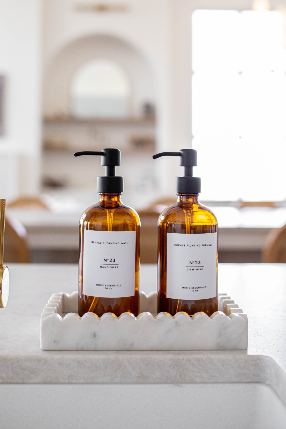 Hand Soap & Dish Soap Glass Amber Bottles | Luxe B Co.