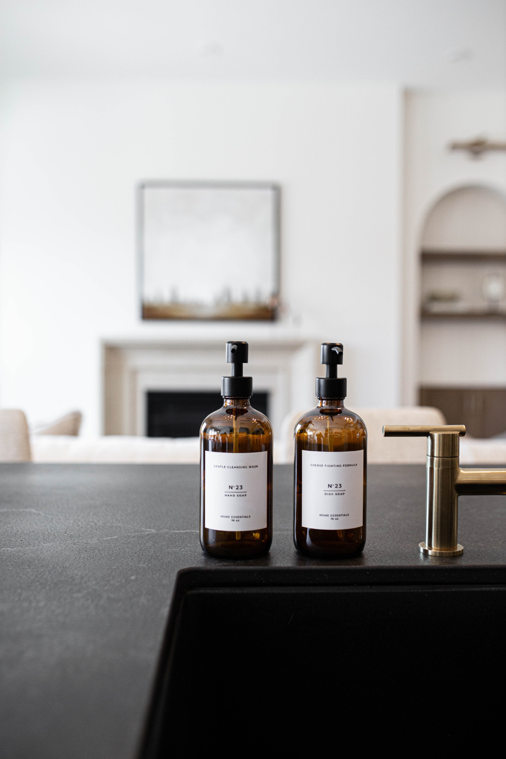 Hand Soap & Dish Soap Glass Amber Bottles | Luxe B Co.