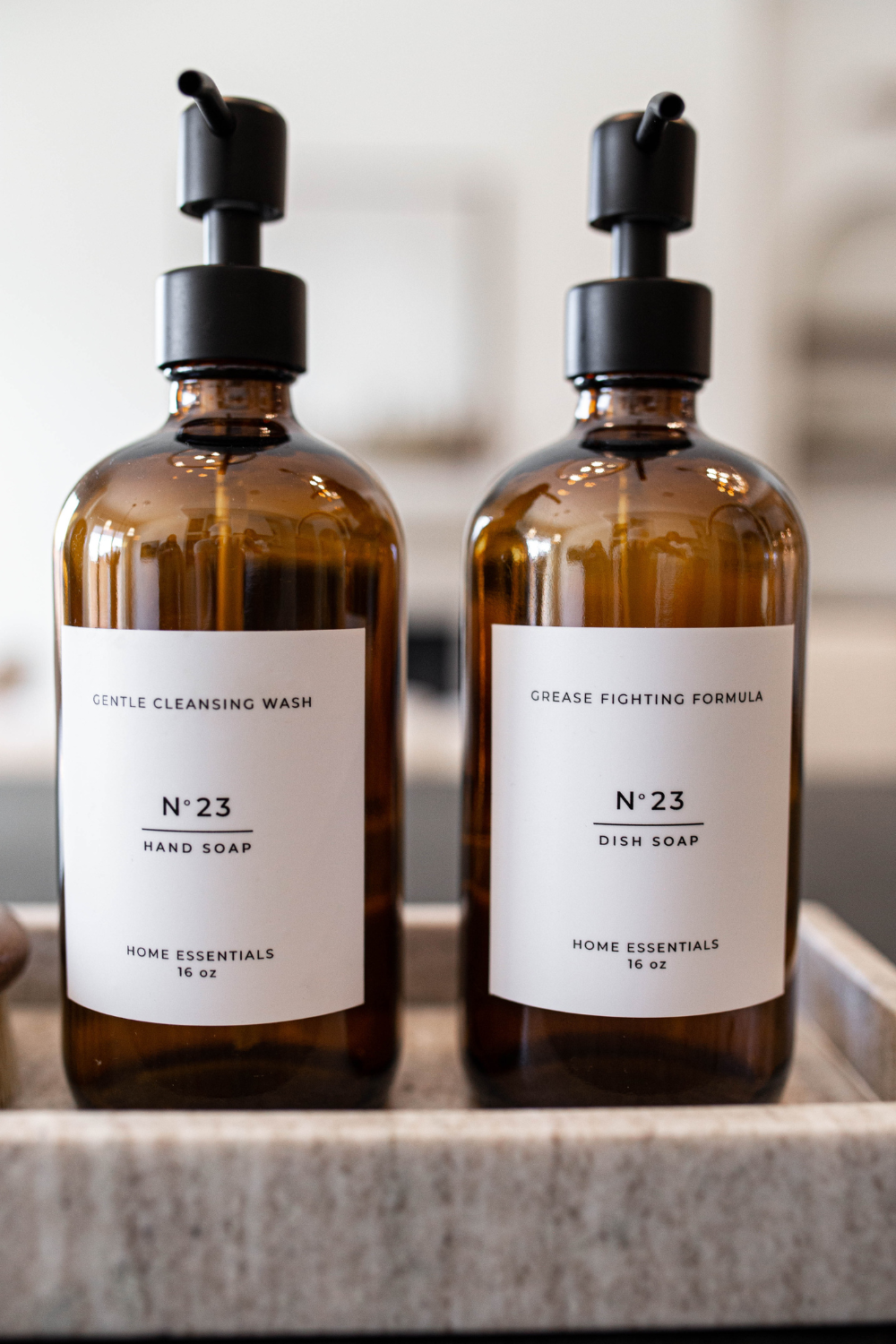 Hand Soap & Dish Soap Glass Amber Bottles | Luxe B Co.