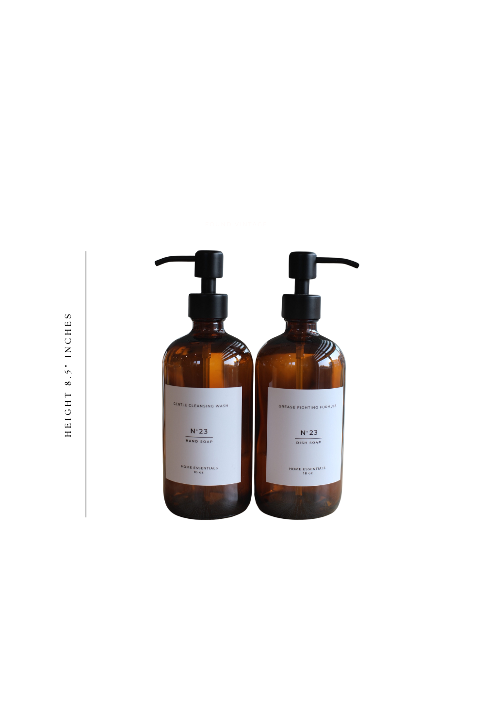 Hand Soap & Dish Soap Glass Amber Bottles | Luxe B Co.