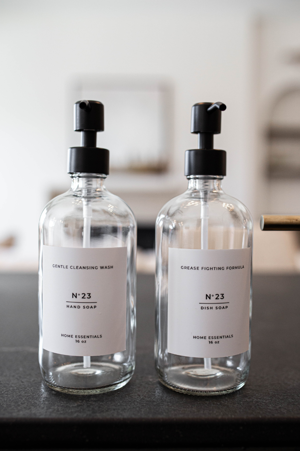 Hand Soap & Dish Soap Glass Clear Bottles | By Luxe B Co.