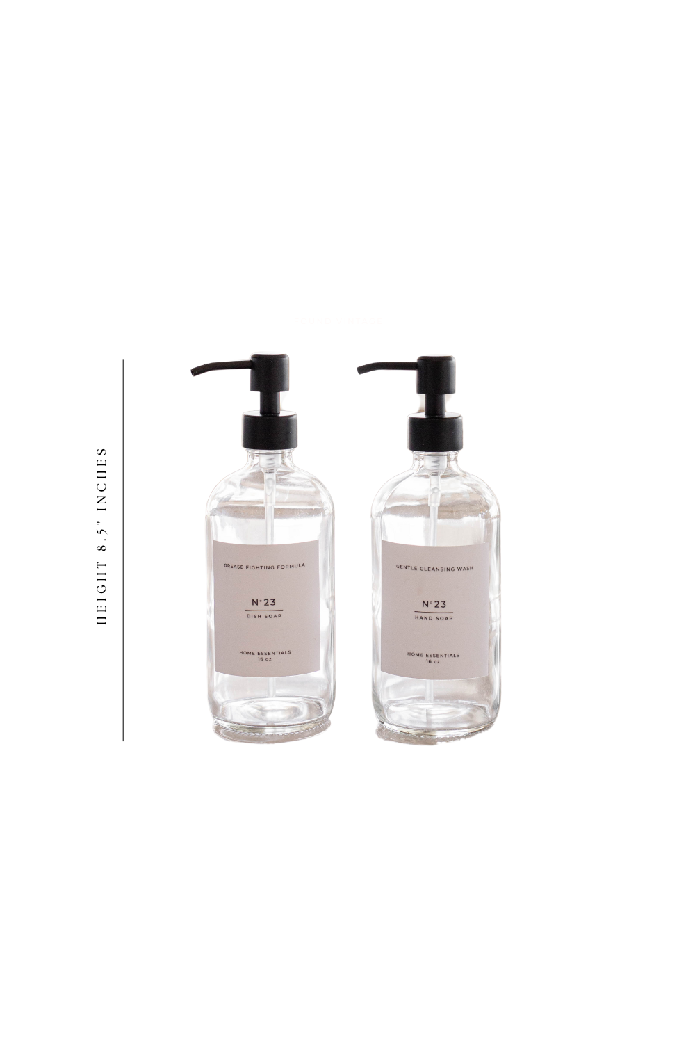Hand Soap & Dish Soap Glass Clear Bottles | By Luxe B Co.