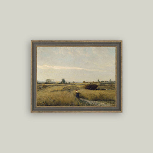Harvest Landscape Framed Antique Art - Luxe B Co