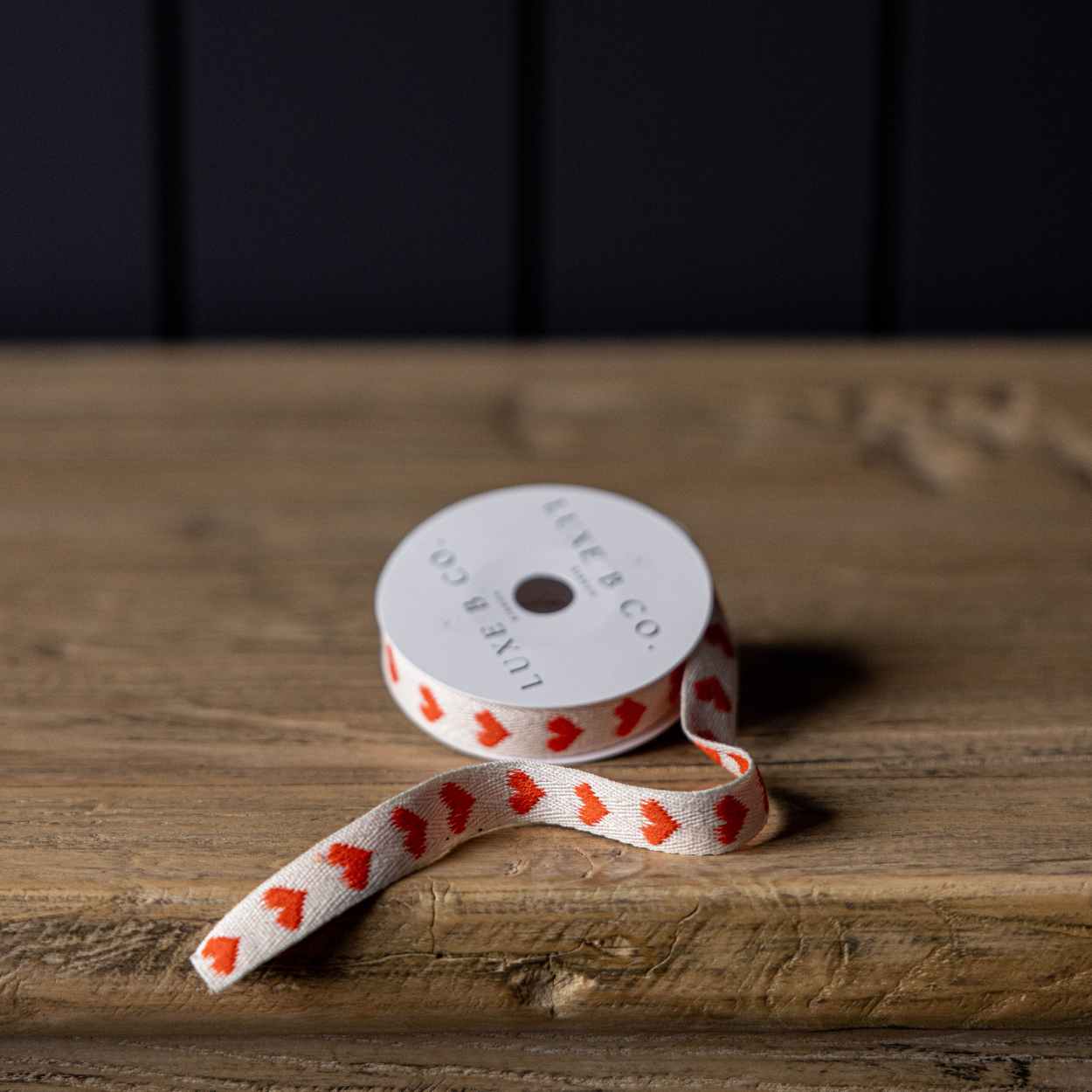 Hearts Orange Ribbon Holiday Decor | By Luxe B Co.