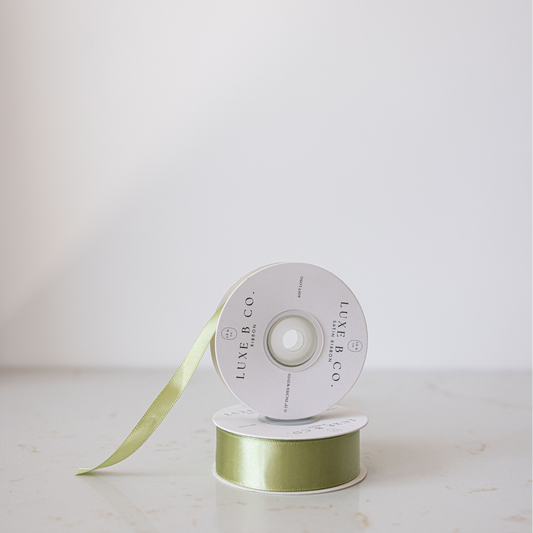 Sage Satin Ribbon Holiday Decor | By Luxe B Co.