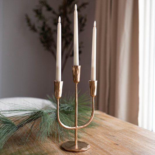 Gold 3 Arm Candelabra Small - Luxe B Co