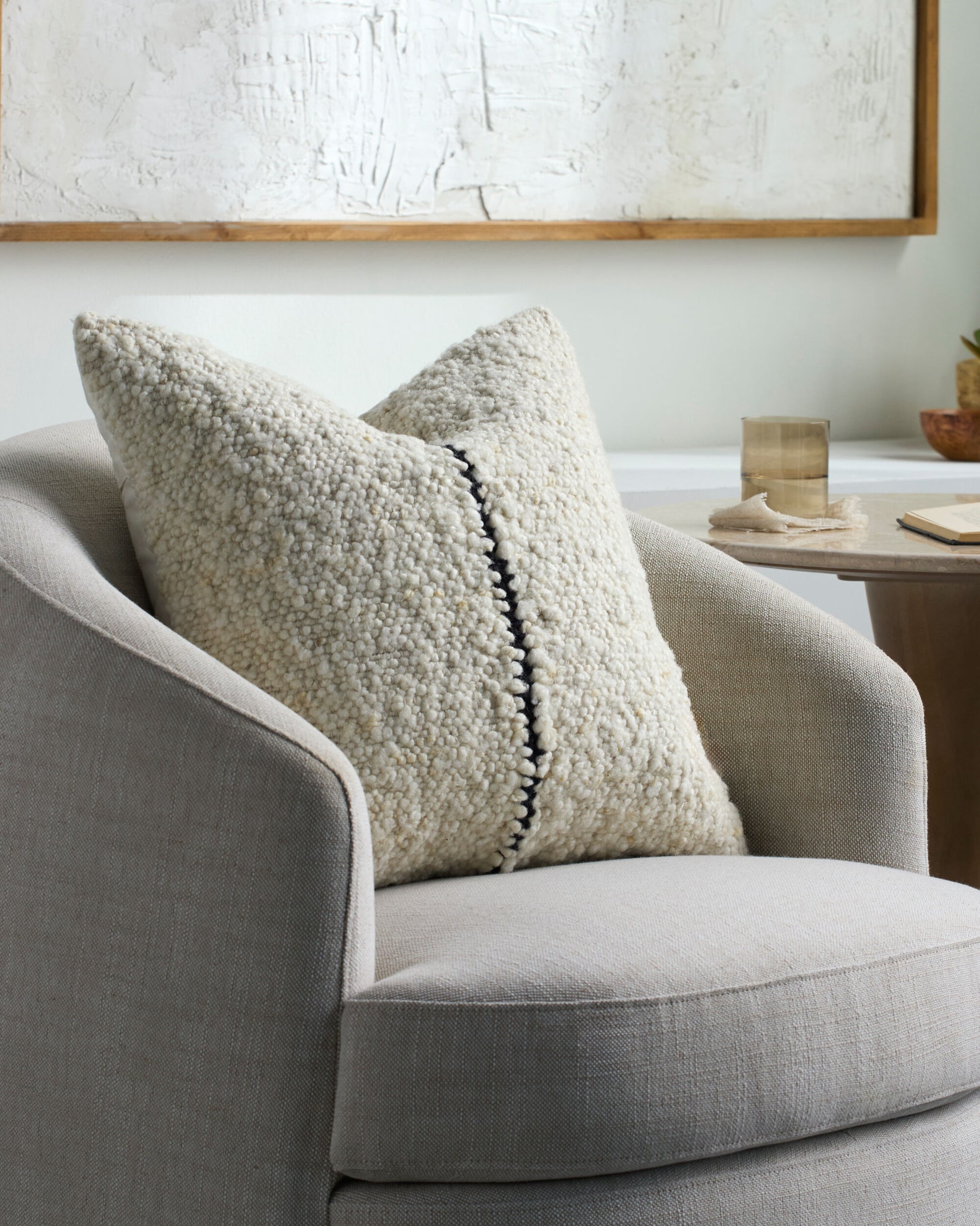 Ivory Boucle Pillow | By Luxe B Co.