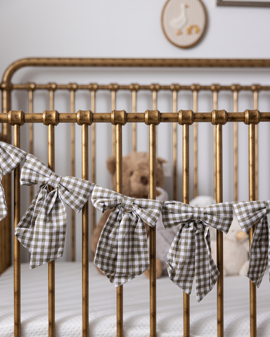 Gingham Green Bow Garland - Luxe B Co