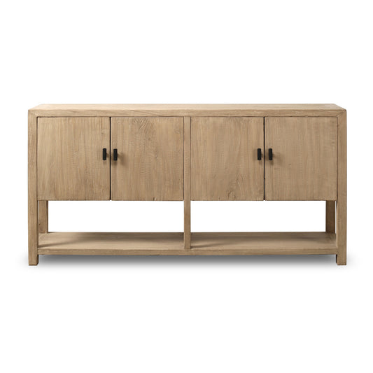 Laguna Four Door Reclaimed Elm Wood Sideboard With Shelf | By Luxe B Co.