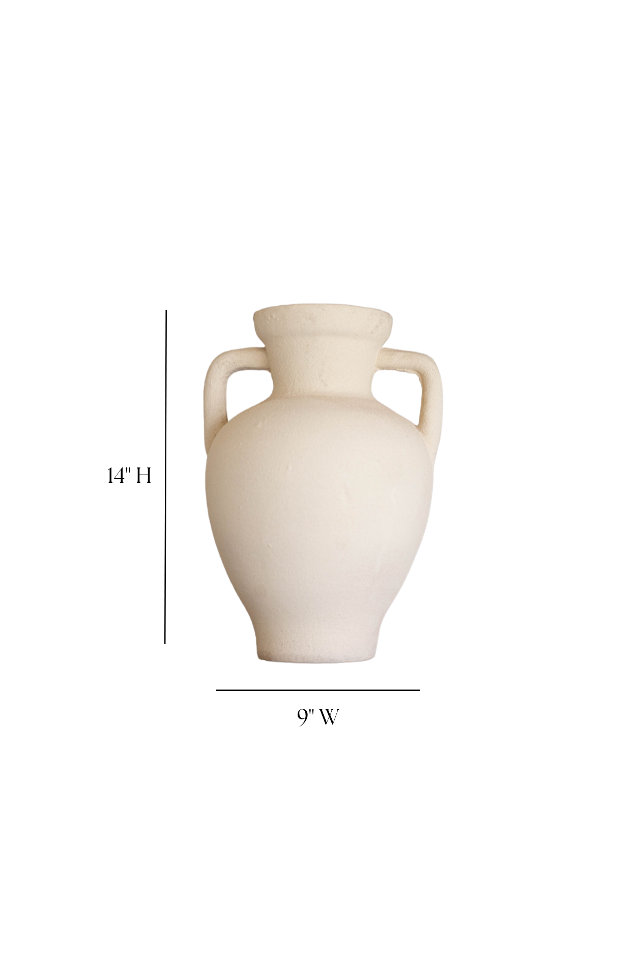 Lesbos Cream Urn Vase With Handles Large | By Luxe B Co.