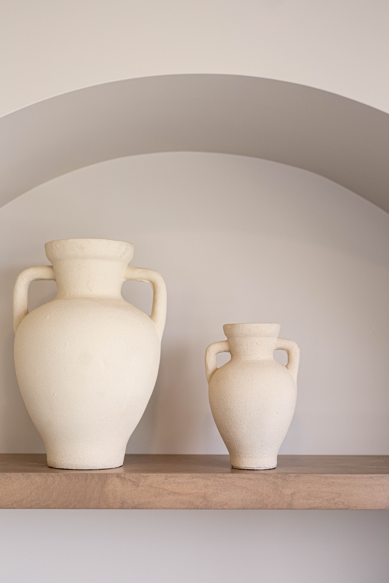 Lesbos Cream Urn Vase With Handles Large | By Luxe B Co.