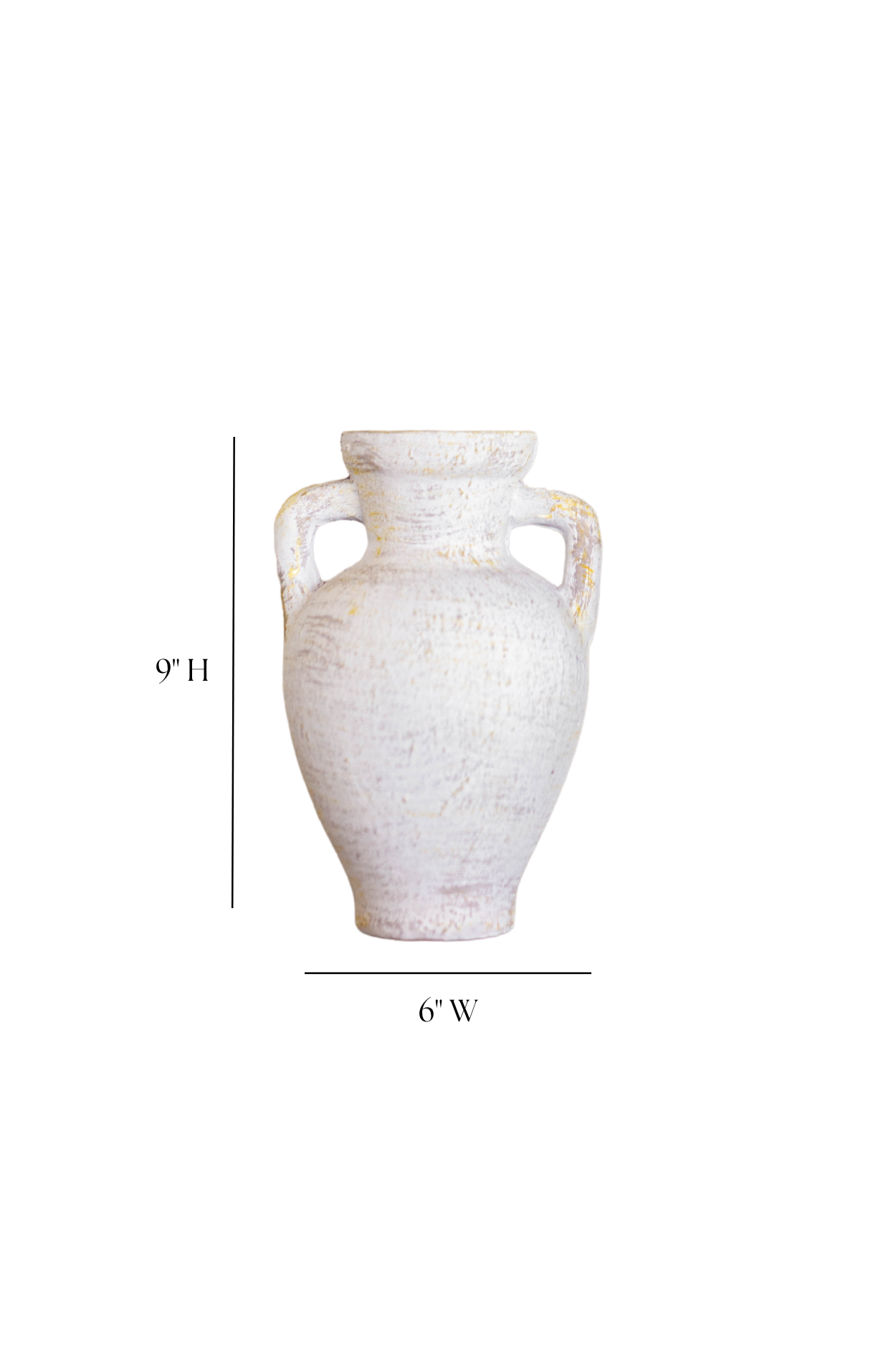 Lesbos White Urn Vase With Handle - Luxe B Co
