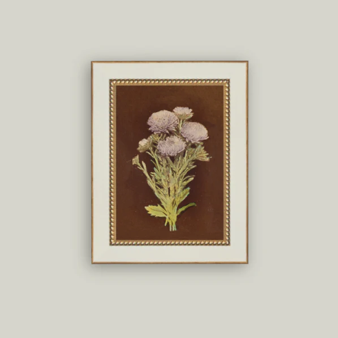 Lilac Dahlia Framed Antique Inspired Art | By Luxe B Co.