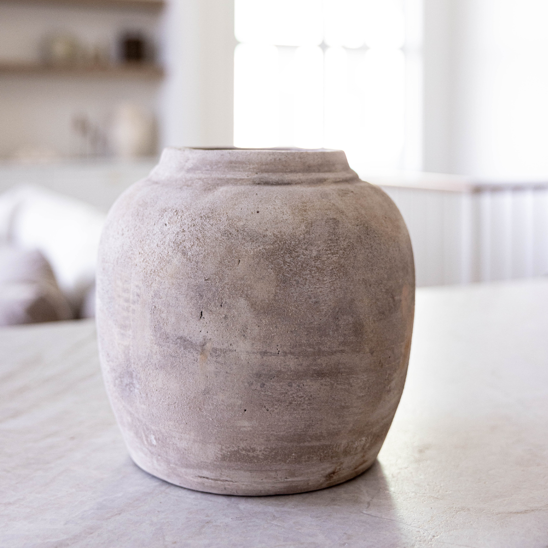 Lucas Light Wash Round Vase | By Luxe B Co.