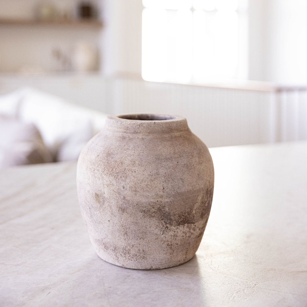 Lucas Light Wash Round Vase | By Luxe B Co.
