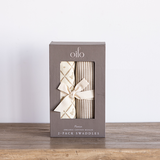 Bear & Butter Yellow Duck Muslin Swaddle Blanket Set | By Luxe B Co.