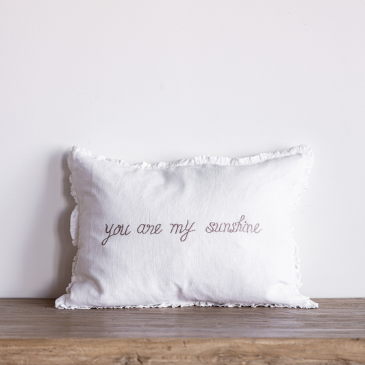 You Are My Sunshine Embroidery Throw Pillow | By Luxe B Co.