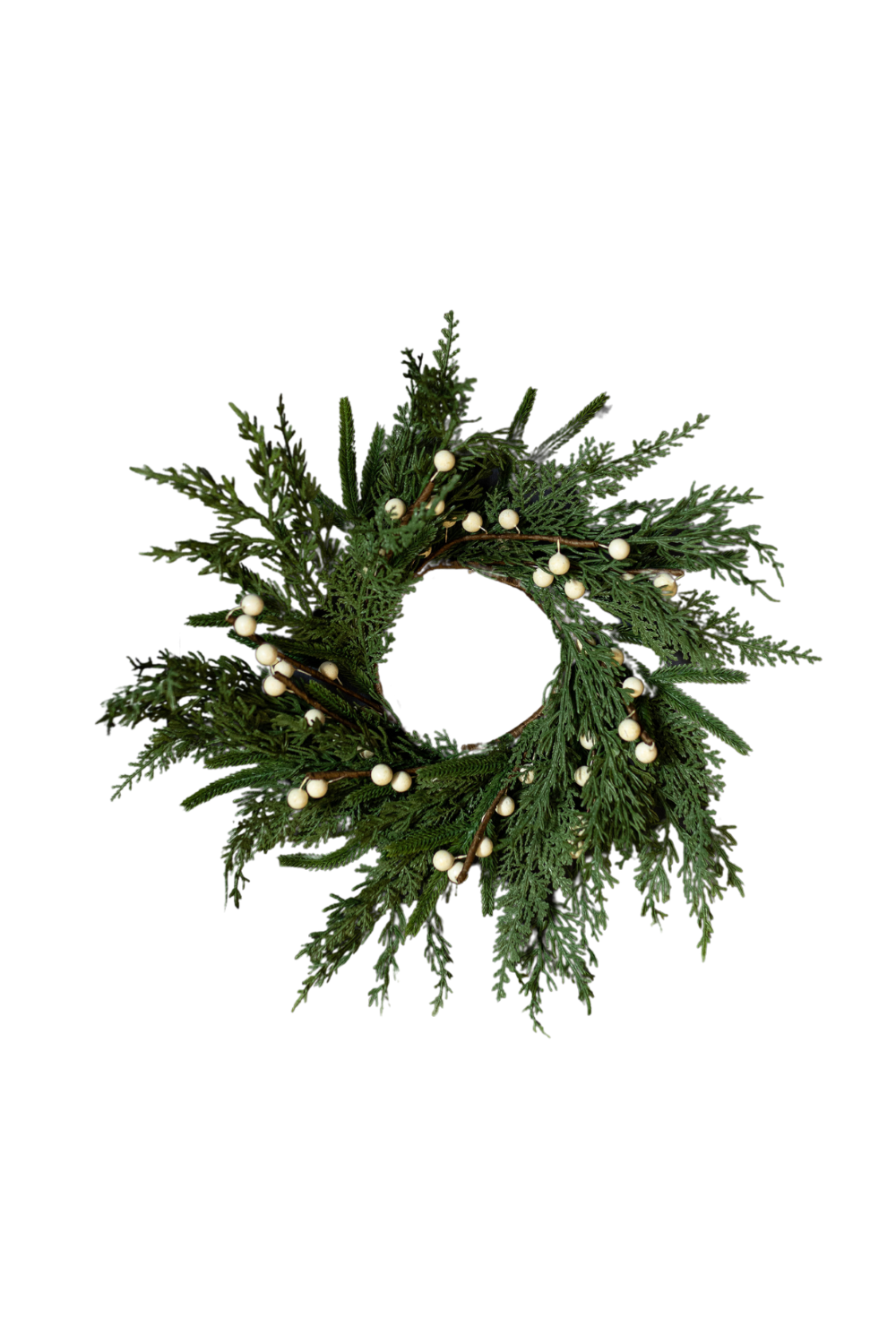 White Plum Berry Norfolk Cypress Real Touch Wreath - 14" - Luxe B Co