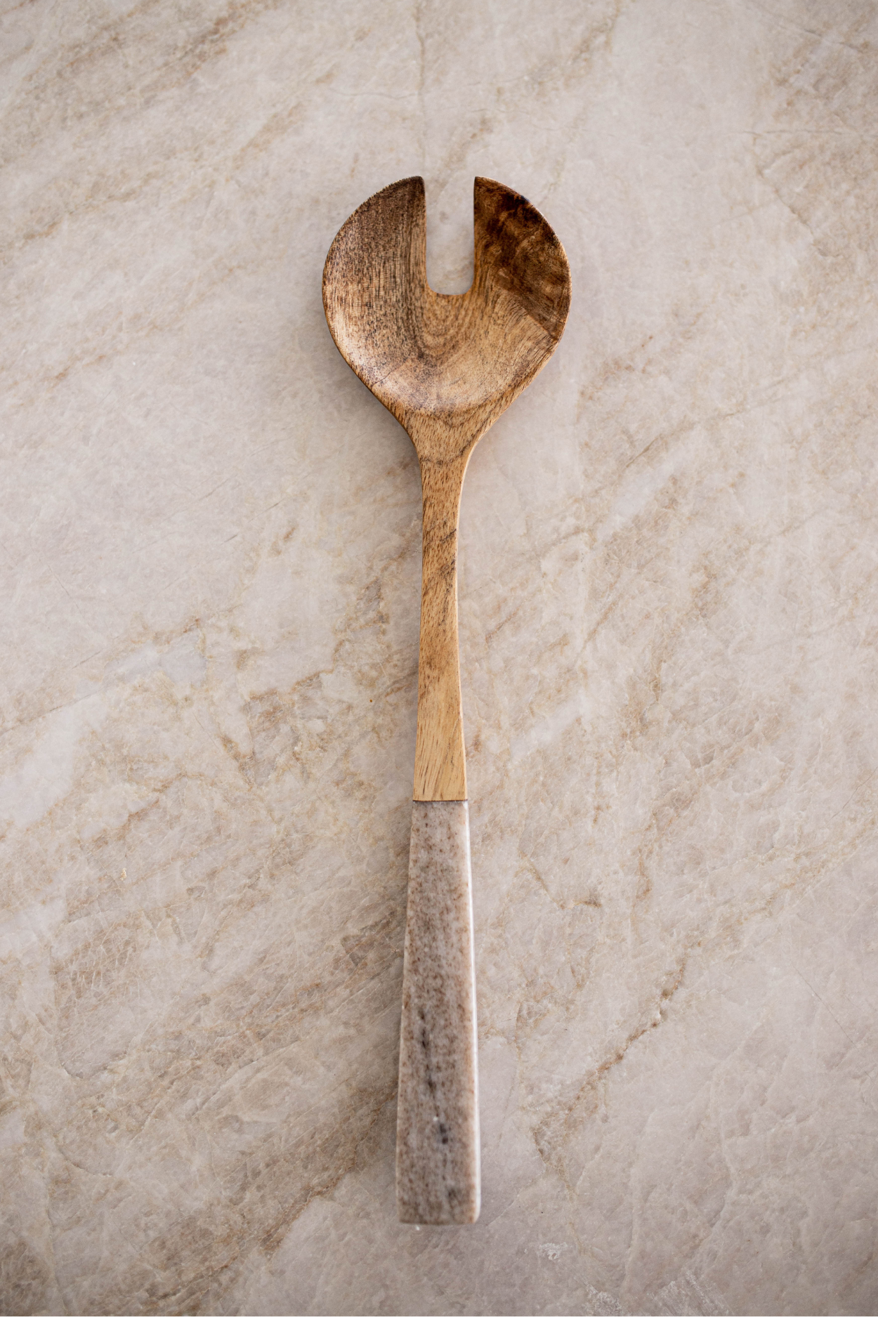 Mango Wood & Marble Serving Spoon Set | By Luxe B Co.