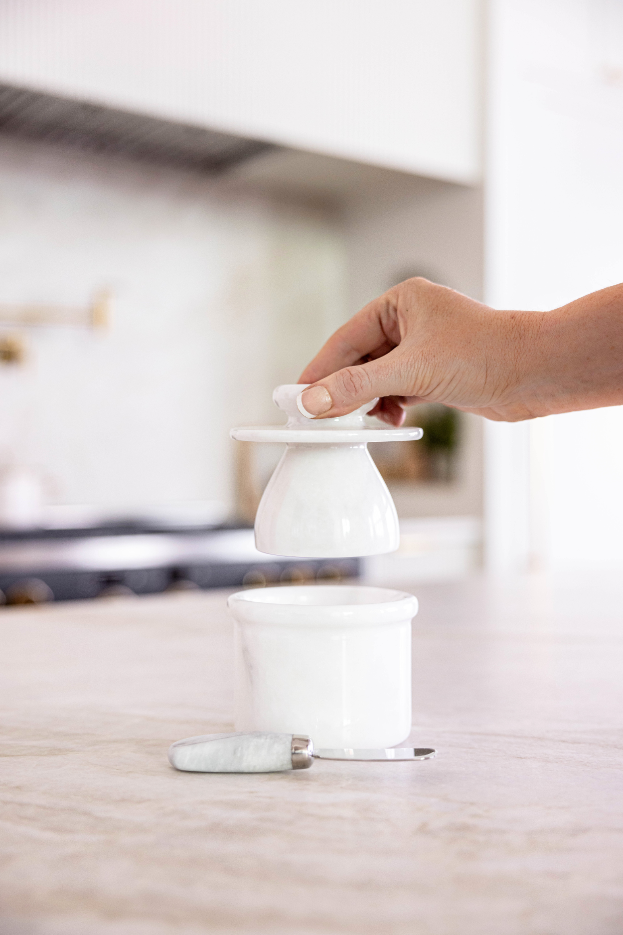 Marble Butter Bell w/ Knife | By Luxe B Co.