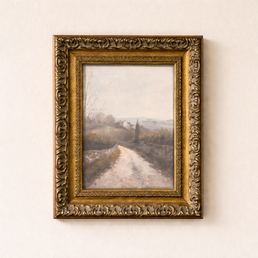 Matin Brumeux | Antique Inspired Brass Mould Framed Art By Luxe B Co.