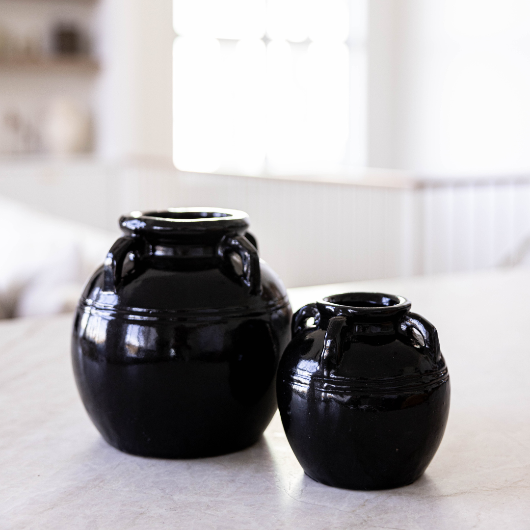 Mercier Glazed Black Vase | By Luxe B Co.