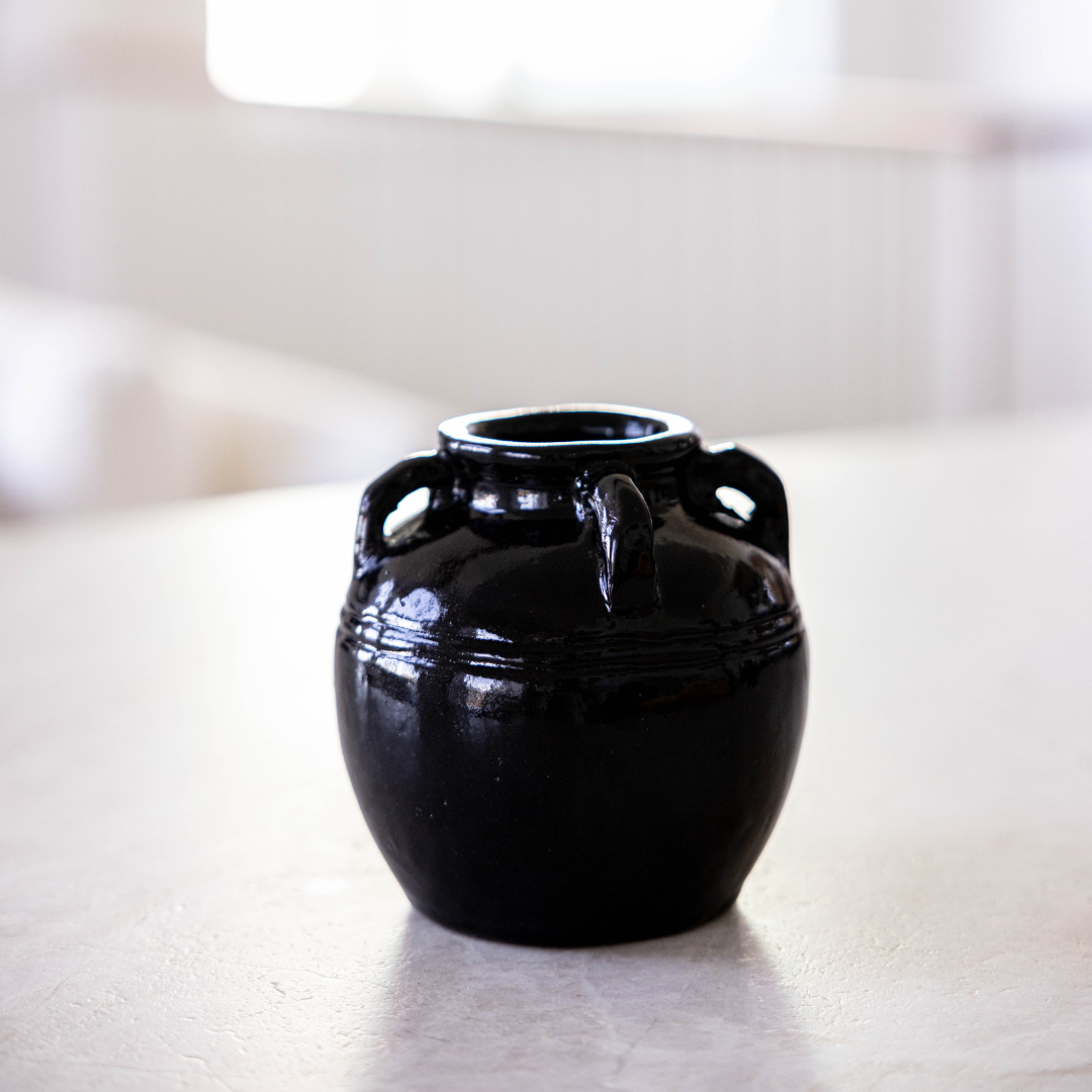 Mercier Glazed Black Vase | By Luxe B Co.