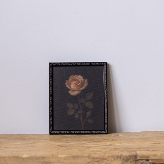 Moody Rose | Antique Inspired Black Mould Framed Art By Luxe B Co.
