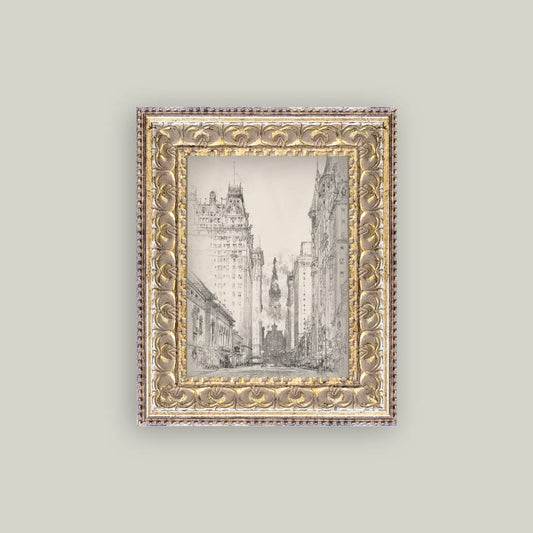 New York Sketch Framed Antique Inspired Art | By Luxe B Co.
