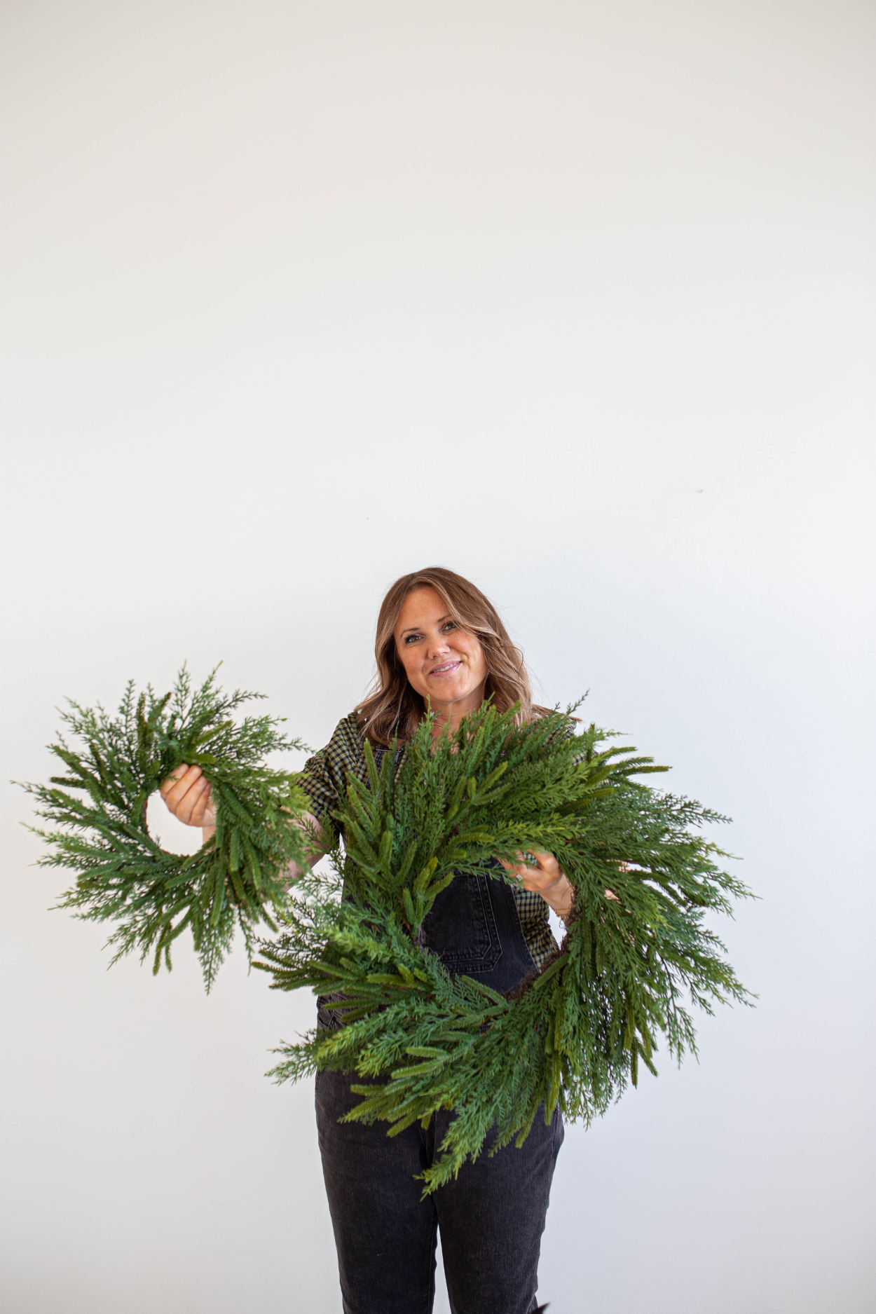 Norfolk & Cypress Pine Mixed Wreath 12" | By Luxe B Co.
