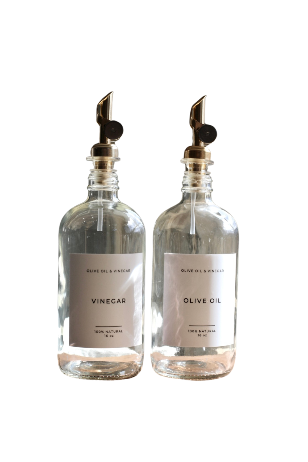 Olive & Vinegar Glass Clear Bottles | Luxe B Co