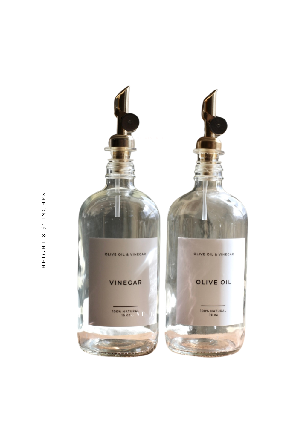 Olive & Vinegar Glass Clear Bottles | Luxe B Co