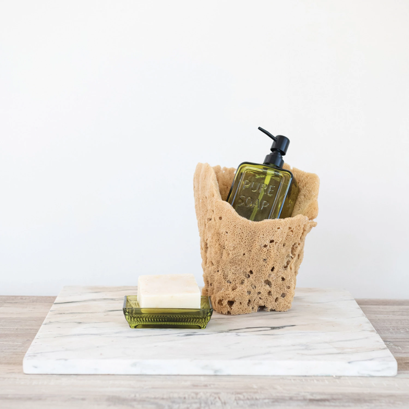 Olive Green Soap Dish Dispenser | By Luxe B Co.