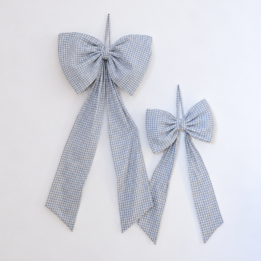 Oversized Baby Blue Gingham Bow | By Luxe B Co.