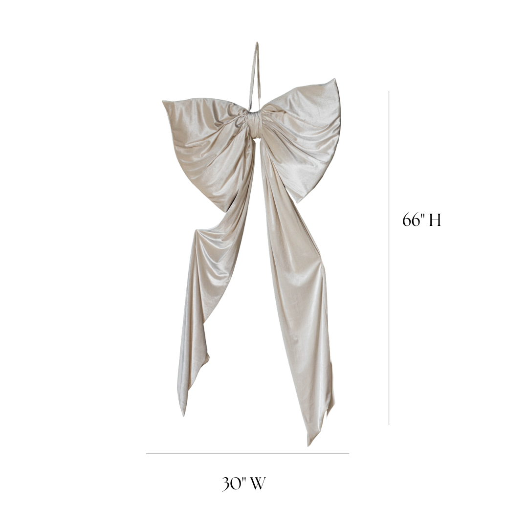 Oversized Cream Velvet Bow | By Luxe B Co.